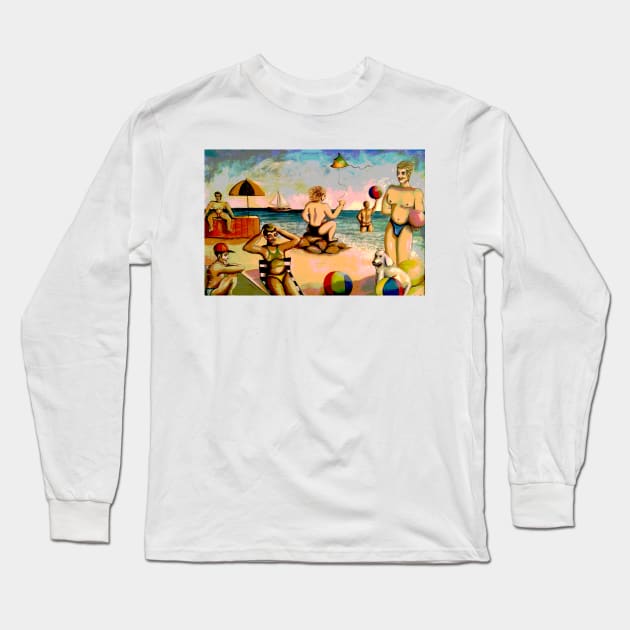 boys on the beach Long Sleeve T-Shirt by Marccelus